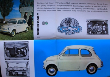 Steyr-Puch 500 D 650 T Modelprogram 1963 Carbrochure (8229)